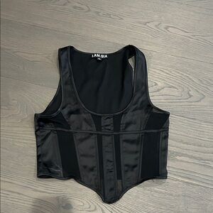 I.AM.GIA Black Satin Tank Corset